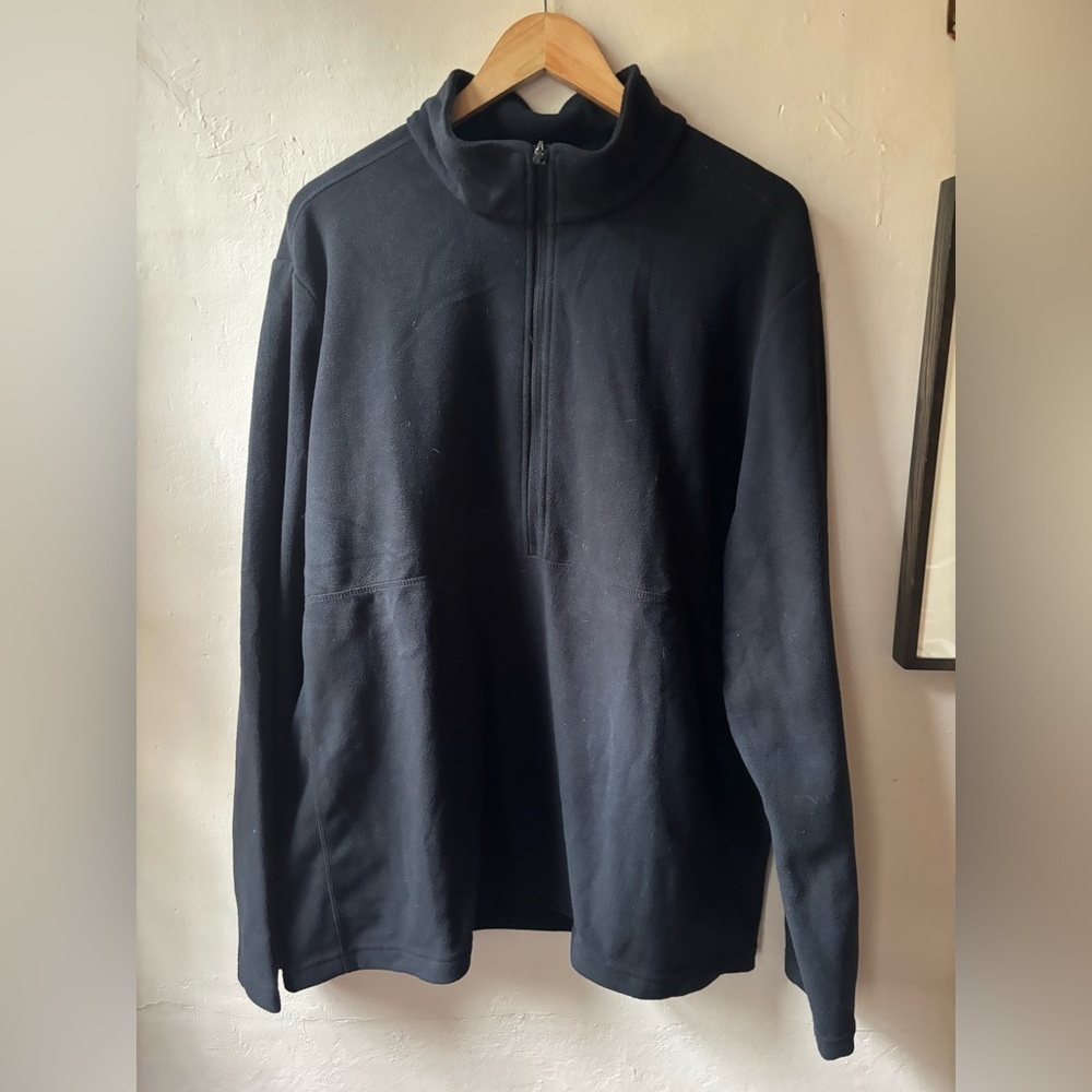 Lands End Men's Black Half-Zip Fleece Pullover NWOT XL NEW